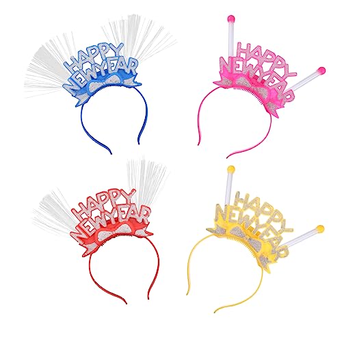 Hemobllo 4 Stück Teiliges LED Haarband mit Blinkenden Lichtern Leuchtende Party Haarreifen für Silvester und Neujahr Langlebiges Kunststoff Accessoire für Festliche und Zufällige Farbe von Hemobllo