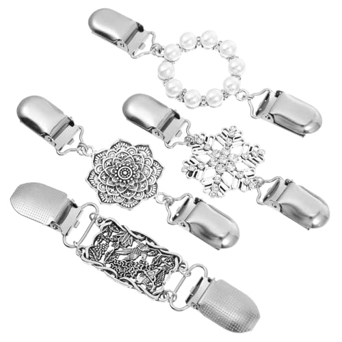 Hemobllo 4 Stück Teiliges Perlen Cardigan Clips Kragen Clips für Damenblusen und Strickjacken Schalhalter Dekorative und Praktische Kragenverschlüsse von Hemobllo