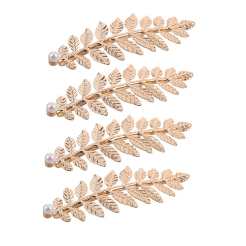 Hemobllo 4 Stück Teiliges Perlen Haarschmuck mit Elegantem Blattdesign Vintage Haarspangen für Frauen Vielseitige Braut Haarnadeln für Hochzeiten Partys und Alltag Stilvolle Haarclips für von Hemobllo