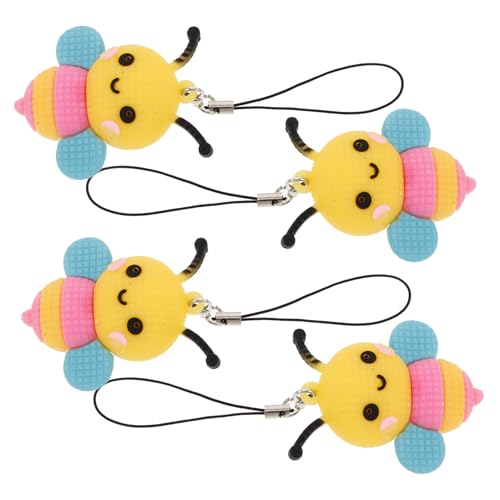 Hemobllo 4 Stück Teiliges Pinke Bienen Handyanhänger Dekorativer Schlüsselanhänger Handyanhänger für Tasche Vielseitiger Telefon Schmuck Geschenkidee von Hemobllo