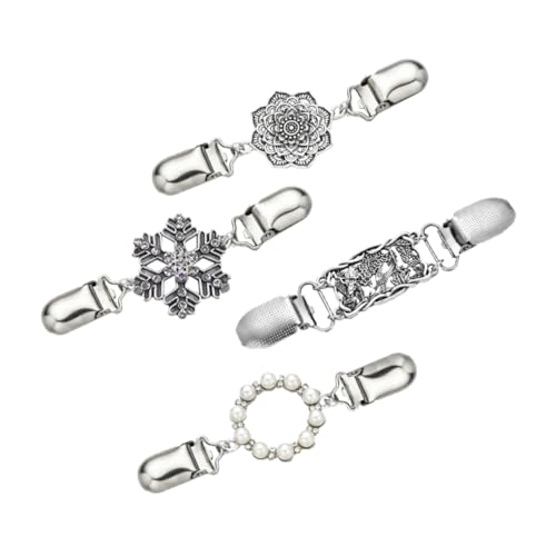 Hemobllo 4 Stück Teiliges Retro Strickjacken Clip aus Legiertem Pullover Clips für Damen Vielseitige Kleidung Accessoires für Cardigans Kleider und Blusen von Hemobllo