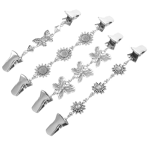 Hemobllo 4 Stück Teiliges Vintage Pullover Clips aus Langlebiger Broschen für Damen Stilvolle Strickjacken und Kleidungsclips Verformung für Cardigans und Schals von Hemobllo