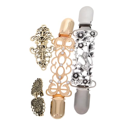 Hemobllo 4 Stück Teiliges Vintage Sweater Clips Strickjacken Kragen Clips Robuste Cardigan Verschlüsse für Damen Vielseitig für Partys Hochzeiten und Alltagsmode von Hemobllo