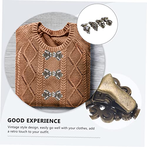 Hemobllo 4 Stück Vintage Cardigan Clips Strass Eleganter Schal und Umhangverschluss für Damen Robuste Broschen zur Pullover und Strickjackenbefestigung Retro Stil von Hemobllo