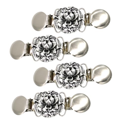 Hemobllo 4 Stück Vintage Cardigan Clips für Damen Retro Schal und Strickjackenhalter mit Floralem Design Rutschfest Leicht und Kompakt Vielseitig für Schals Cardigans und Kleider Sicherer von Hemobllo