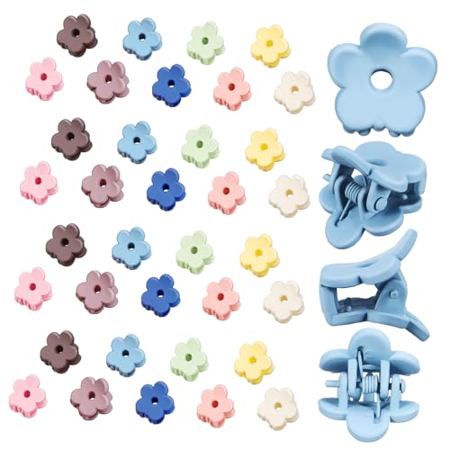 Hemobllo 40stücke Blumen-haarklammern Mini-haarklammern Kleine Haarspangen Für Damen Süße Haar-accessoires Blumen- Für Blumenmädchen von Hemobllo