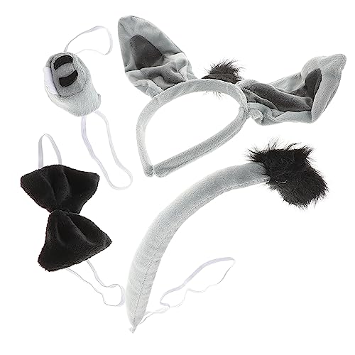 Hemobllo 4stücke Donkey Kostümset Für Junge Mädchen Mit Haarreif Fliege Und Nase Halloween Und Kostümpartys Lustiges Esel-themen Zubehör Für Junge Mädchen von Hemobllo