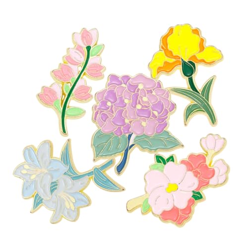 Hemobllo 5 Stück Teiliges Blumenbroschen Damen Metall Anstecknadeln Kleidung Accessoires für Anzug Jacke Mantel Dekoration von Hemobllo