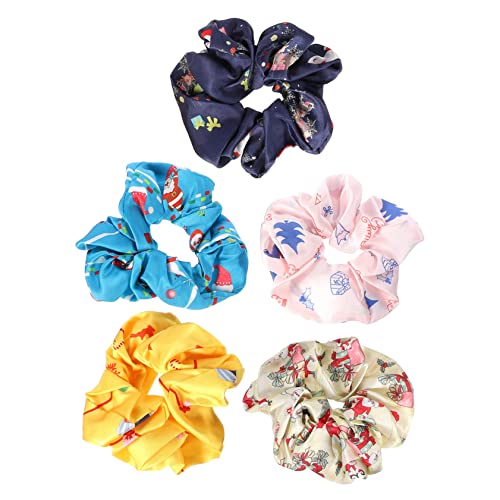 Hemobllo 5 Stück Teiliges Elastische Haargummis Weihnachts Haarbänder in Gelb Blau Rosa Dehnbar Geeignet für Dickes Dünnes Lockiges Haar Damen Haarschmuck für Festtage Partys Hochzeiten von Hemobllo