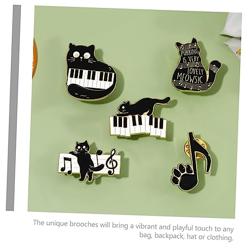 Hemobllo 5stücke Katzen-musik-pin Emaille Brosche Cartoon-anstecknadel Für Rucksäcke Kleidung Ästhetische Brosche Für Frauen Und Taschen von Hemobllo