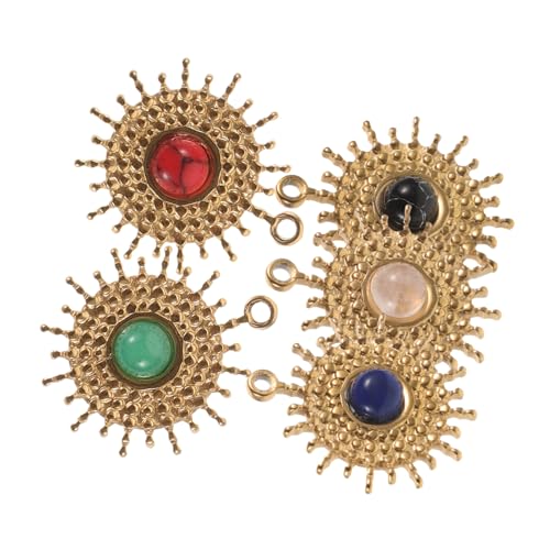 Hemobllo 5 Stück Teiliges Natürliche Edelstein Anhänger Vergoldet Eleganter DIY Schmuckanhänger für Halsketten Armbänder und Scrapbooking Robust und Leicht für Langlebigen Gebrauch von Hemobllo