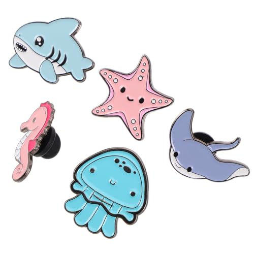 Hemobllo 5 Stück Teiliges Niedliche Meerestier Broschen Pin Cartoon Anstecknadeln mit Metallverschluss Kleidung Dekoration Geeignet für Party Weihnachten Alltag von Hemobllo