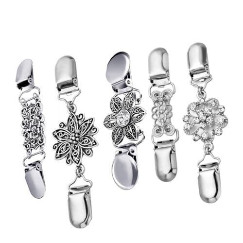 Hemobllo 5 Stück Teiliges Strickjacken Clips aus Langlebiger Legierung Eleganter Cardigan und Schalverschluss Vielseitige Broschenclips für Pullover Kragen und Offene Zufällige Farbe von Hemobllo