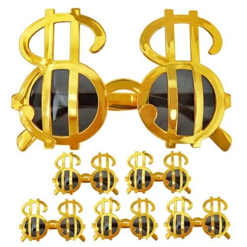 Hemobllo 6 Paare Partybrillen in Dollarzeichen Design Leichte PP Sonnenbrillen für Geburtstagsfeiern Karneval Kostümpartys Wiederverwendbare Partydekoration für Erwachsene von Hemobllo