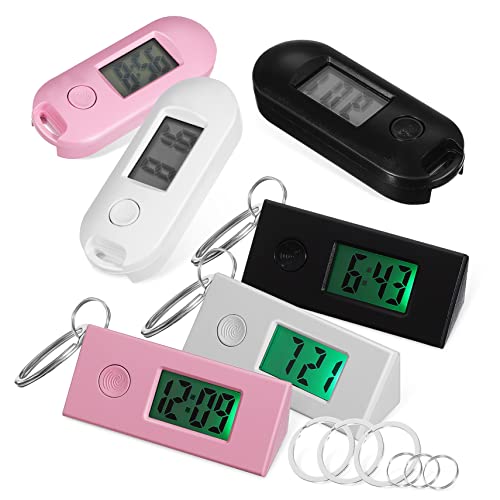 Hemobllo 6 STK Schlüsselanhänger Kleine Uhr Outdoor Uhr Schlüsselanhänger Uhr Digitale Clipuhr Ansteckuhren Für Schwestern Arzt Taschenuhr Aufsteckbar Schale Abs Student Quarzuhren von Hemobllo