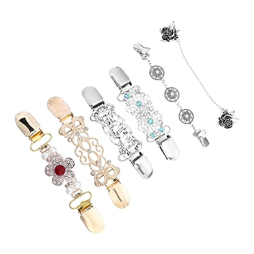 Hemobllo 6 Stück Teiliges Cardigan Clips Damen Vintage Schalclips Pullover Kragen Brosche Dekorative Fixierung für Strickjacken Hemden Kleider und Tücher und Einfach zu Verwenden von Hemobllo