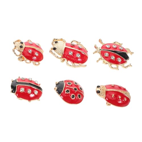 Hemobllo 6 Stück Teiliges Cartoon Marienkäfer Broschen aus Emaille mit Niedliche Tiermotiv Anstecknadeln für Damen Vielseitige Vintage Kleidung und Taschen Pins Modisches Accessoire für von Hemobllo