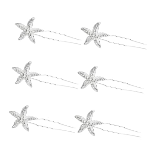 Hemobllo 6 Stück Teiliges Haarschmuck für Frauen U Förmige Haarspangen mit Funkelnden Sternen Elegant und Stabil für Braut Hochzeit Party Frisuren von Hemobllo
