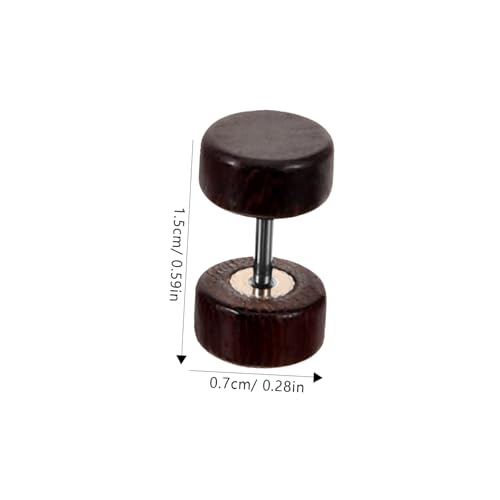 Hemobllo 6 Stück Teiliges Holz Dumbbell Ohrstecker Fake Gauge Ohrschmuck für Herren Braun Minimalistisches Design Ohrringe Vielseitig Kombinierbar von Hemobllo