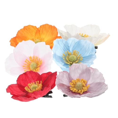 Hemobllo 6 Stück Teiliges Kleine Blumen Haarclips Damen Haarspangen mit Zartem Blütendesign für Fotos Partys Hochzeiten und Alltag Rutschfest Eleganter Chinesischer Stil von Hemobllo