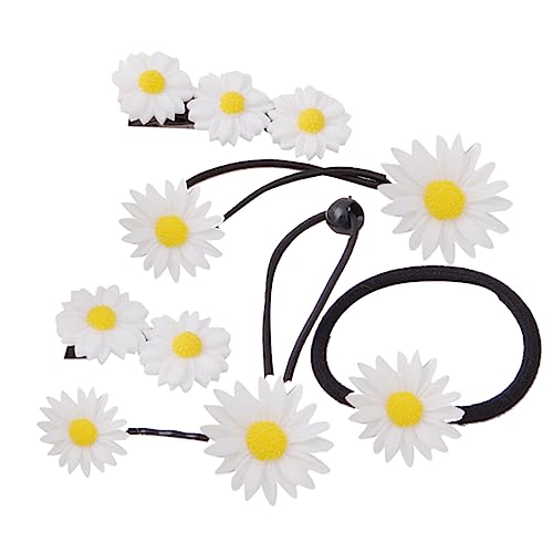Hemobllo 6 Stück Teiliges Set Daisy Haarschmuck Blütenförmige Haarspangen und Haargummis Haaraccessoires für Damen Geeignet für Hochzeit Party Festival und Alltag von Hemobllo