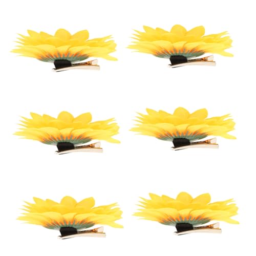 Hemobllo 6 Stück Teiliges Sonnenblumen Haarspangen mit Sicherem Alligatorclip Bequeme Haarschmuck für Mädchen und Frauen Vielseitige Strand und Party Accessoires Gelb Sommerliche Blumen von Hemobllo