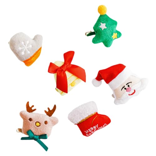 Hemobllo 6 Stück Teiliges Weiche Plüsch Broschen Haarklammern Weihnachts Haarspangen Vielseitig für Damen und Party Kopfschmuck Geschenkidee von Hemobllo