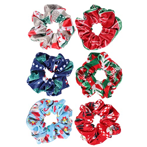 Hemobllo 6 Stück Teiliges Weihnachts Haarschmuck Haargummis Elastisch Haarschleifen für Damen Vielseitig Haltbar Angenehm Weihnachten Frisur Accessoires von Hemobllo