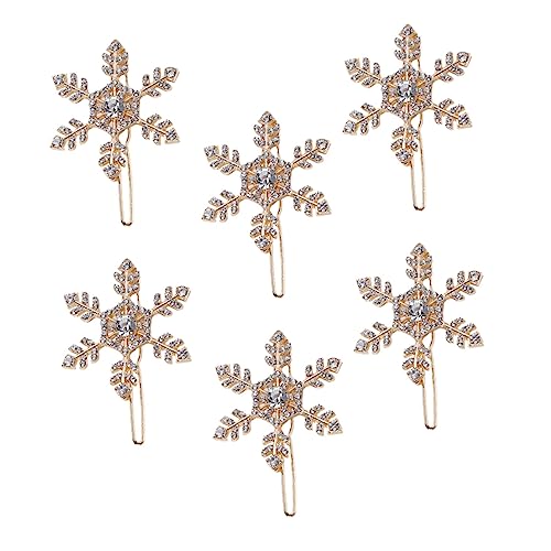 Hemobllo 6 Stück Teiliges Weihnachts Haarspangen mit Funkelnden Schneeflocken Kreative Haarklammern mit Diamantbesatz Stilvolle Haarclips für Damen und Mädchen Festliche Haarschmuck von Hemobllo