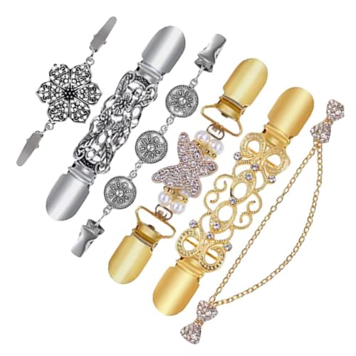 Hemobllo 6 Stück Vintage Strickjacken Clips Teiliges aus Langlebiger Dekorative Schal und Cardigan Verschlussclips für Damen Vielseitig Einsetzbar an Pullovern Kleidern Kragen und Schals von Hemobllo