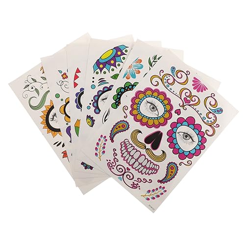 Hemobllo 6Blätter Multifunktionale Temporäre Gesichtstattoo Aufkleber für Halloween mit Verschiedenen Designs für Cosplay und Partys für Erwachsene und Einfach Anzubringen Hemobllo 6Blätter Multifunktionale Temporäre Gesichtstattoo Aufkleber für Halloween mit Verschiedenen Designs für Cosplay und Partys für Erwachsene und Einfach Anzubringen von Hemobllo