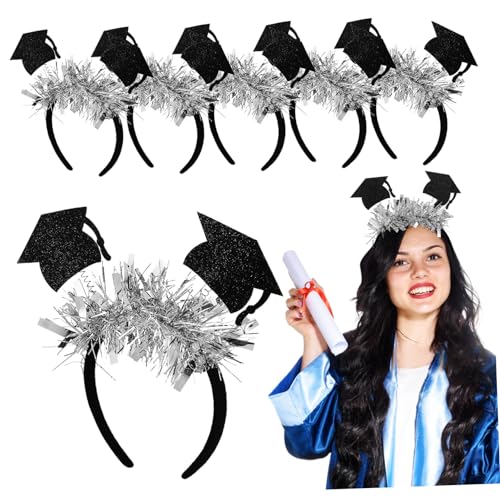 Hemobllo 6stücke Abschluss-stirnbänder Stirnband Dekoratives Stirnband Abschlusshut-dekoration Doktorhaarband Abschlusskappen-dekorationen Abschlusshut-dekorationen von Hemobllo