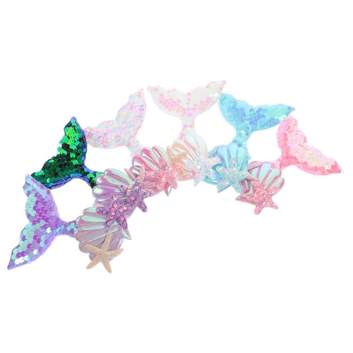 Hemobllo 6stücke Meerjungfrauenschwanz-haarspange Mit Pailletten Seitliche Clips Muschel-stirnband Kopfschmuck Für Mädchen Prinzessinnen-accessoires Party-kostümzubehör Fisch-design Haarsch von Hemobllo
