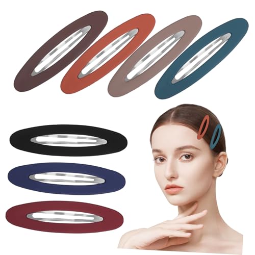 Hemobllo 7stücke Druckknopf-haarspangen Ovale Flache Haarspangen Für Damen Haarspangen Für Fransen Und Dünnes Haar Minimalistischer Haarschmuck Rutschfeste von Hemobllo