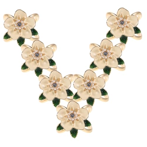 Hemobllo 8 Stück Teiliges Blumenschal Ringe aus Langlebiger Legierung Rutsch Schalclip Vielseitiger Modeschmuck für Damen für Party Arbeit und Täglichen Gebrauch von Hemobllo
