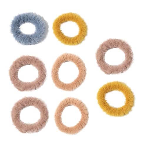 Hemobllo 8 Stück Teiliges Bunte Plüsch Haargummis Weiche Haarbänder für Damen Mädchen Ponytail Halter Elastisch Langlebig Umweltfreundlich Weihnachts Haarschmuck von Hemobllo