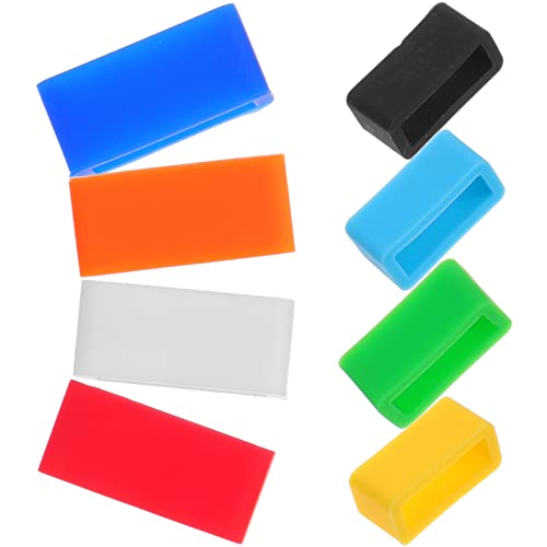 Hemobllo Uhrenarmband Schlaufe - 8 Stück 22mm Silikon Uhrenarmband Ringschlaufen Bunt Armbanduhr Schlaufe Ringe Ersatz Gummi Halter Keeper Unisex Schlaufen von Hemobllo