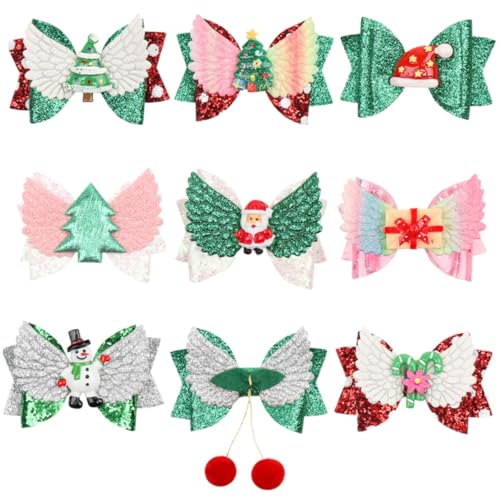 Hemobllo 9 Stück Teiliges Weihnachts Haarspangen für Mädchen mit Glitzernden Schleifen Festlichem Haarschmuck Vielseitig Einsetzbar für Weihnachten Karneval Party und Festliche Anlässe Hemobllo 9 Stück Teiliges Weihnachts Haarspangen für Mädchen mit Glitzernden Schleifen Festlichem Haarschmuck Vielseitig Einsetzbar für Weihnachten Karneval Party und Festliche Anlässe von Hemobllo