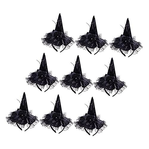 Hemobllo 9stücke Hexenhut-stirnbänder Für Halloween Cosplay-party-haarspange Halloween-kostüm-haarreifen Mit Spitze Kopfschmuck Für Bühnenauftritte von Hemobllo