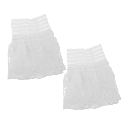 Hemobllo Abnehmbare Spitzenmanschetten für Frauen Kurze Ärmel aus Weichem Stoff Handgelenk Dekoration für Pullover Jacken und Sweatshirts und Vielseitig für Alltag Hochzeit und Party von Hemobllo