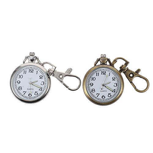 Hemobllo Ansteckuhr Clip auf Fob Uhr Quarz Taschenuhr Hängen Medizinische Uhr für Männer Frauen Ärzte Krankenschwestern Sanitäter Valentinstag Liefert 2 Stück Gürteluhr von Hemobllo