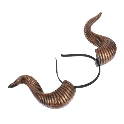 Hemobllo Widder-stirnband Mit Abnehmbaren Hörnern Stirnband Für Erwachsene Schafhorn-kopfbedeckung Halloween-party-accessoire Cosplay-zubehör Flexibles Design Weiches Pu-material von Hemobllo