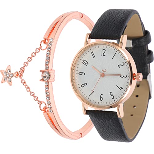 Hemobllo Armreifen Für Damen 1 Satz Anschauen Armbanduhr Für Damen Tragbare Frauen Armbanduhr Frauen Armbänder Damen Armbanduhr Elegante Damenuhr Uhren Für Fein Fräulein Lederarmband von Hemobllo