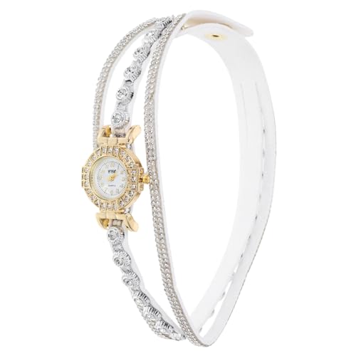 Hemobllo Perlenarmbanduhr Retro Armbanduhr Schmuck Armreif Perlenarmreif Manschette Uhrenband Mode Frauen Zu Sehen Perlen Elastischen Armreif Student Weiß Perlenkette Jahrgang Modeuhr von Hemobllo