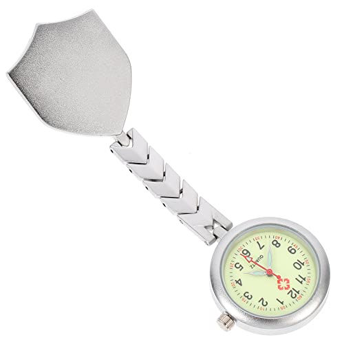 Hemobllo Aufstecken Uhr Leuchtende Taschenuhr Ansteckuhr Krankenschwesteruhr Metall Schild Form Pflegeuhr Digital Quarzwerk Schwesternuhr Pflege Pulsuhr Damen Mädchen Geschenk Clip von Hemobllo