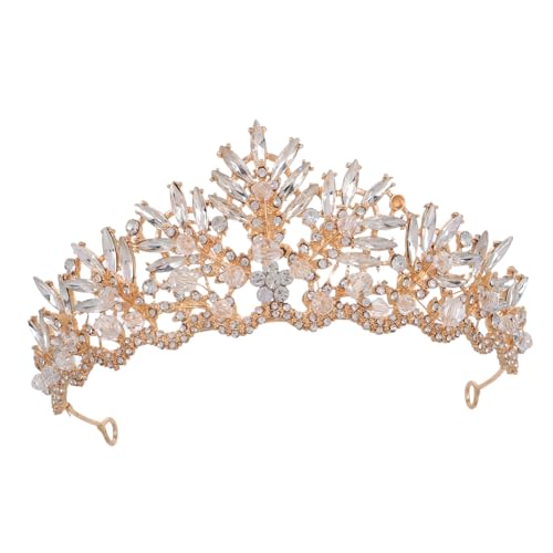 Hemobllo Barock Braut Tiara Goldene Hochzeit Krone mit Haarschmuck für Frauen Vintage Design Sicherer Festliche Anlässe Wie Hochzeit Prom Party von Hemobllo
