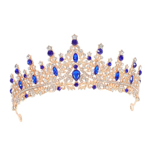Hemobllo Barock Tiara Haarschmuck Leicht Komfortabel Hochzeit Krone Stirnband Damen Braut Party Prom Geburtstagsfeier Bühne Zubehör von Hemobllo
