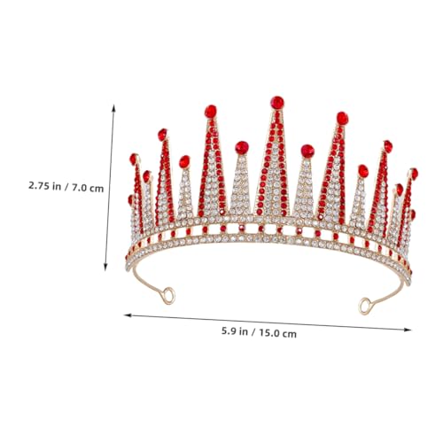 Hemobllo Barock Tiara mit Funkelnden Strasssteinen Braut Hochzeit Haarschmuck Leichtes Komfortables Design Gold Rot Geburtstagskrone für Damen Festliche Anlässe von Hemobllo