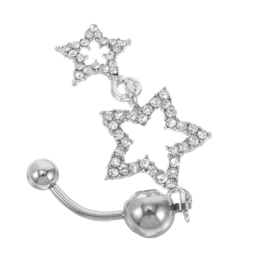 Hemobllo Bauchnabelring mit Funkelndem Stern Anhänger Kleine Navel Barbell aus Hautfreundlichem Material Langlebig und Sicher Modischer Körperschmuck für Damen Vielseitig für Alltag und von Hemobllo