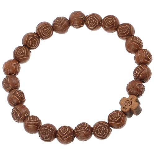 Hemobllo Beaded Rosary Bracelet Herren Armband Kaffee Farbe Kreuz Schmuck Langlebig Komfortabel Modisch Für Alltag Und Bar von Hemobllo
